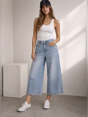 Lauren Ralph Lauren Black Label Culotte High Waist Jean (No Tie) Cropped Size 8